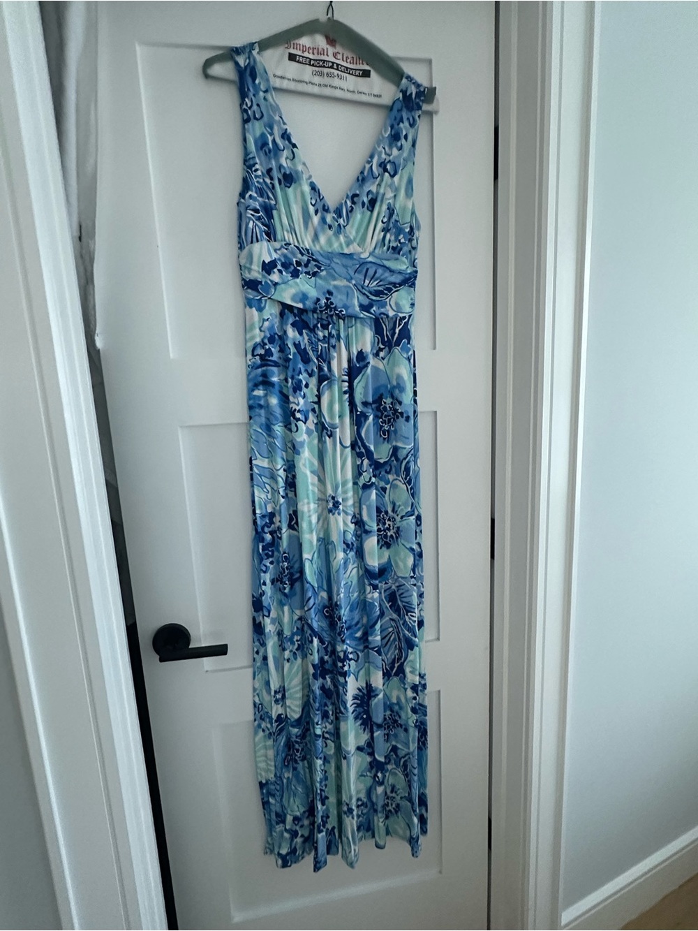 Lilly Pulitzer Blue Floral Maxi Dress